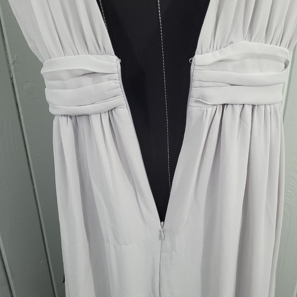 Lulu's Heavenly Hues Women's XL Light Grey Maxi Dress Bridesmaid Party Prom - Picture 9 of 15